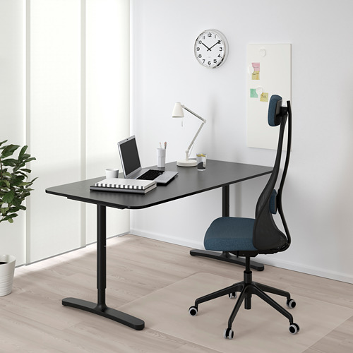 BEKANT - 書桌/工作桌, 黑色/實木貼皮 梣木/黑色 | IKEA 線上購物 - PE714690_S4