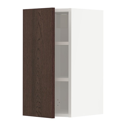 METOD - wall cabinet with shelves, white/Sinarp brown | IKEA Taiwan Online - PE802332_S4