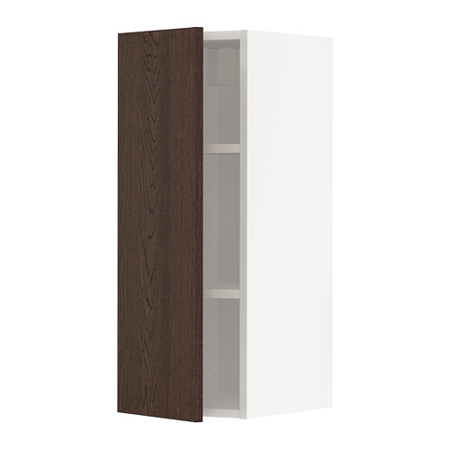 METOD - wall cabinet with shelves, white/Sinarp brown | IKEA Taiwan Online - PE802447_S4
