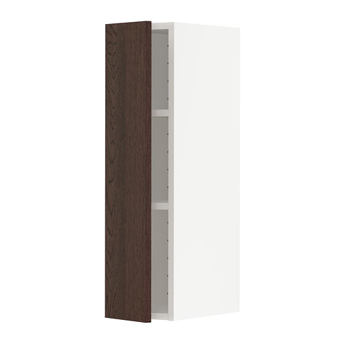 METOD - wall cabinet with shelves, white/Sinarp brown | IKEA Taiwan Online - PE802344_S4