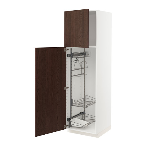 METOD - 高櫃附清潔用品收納架, 白色/Sinarp 棕色 | IKEA 線上購物 - PE802487_S4