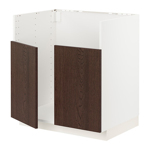 METOD - BREDSJÖN雙槽水槽底櫃, 白色/Sinarp 棕色 | IKEA 線上購物 - PE802489_S4
