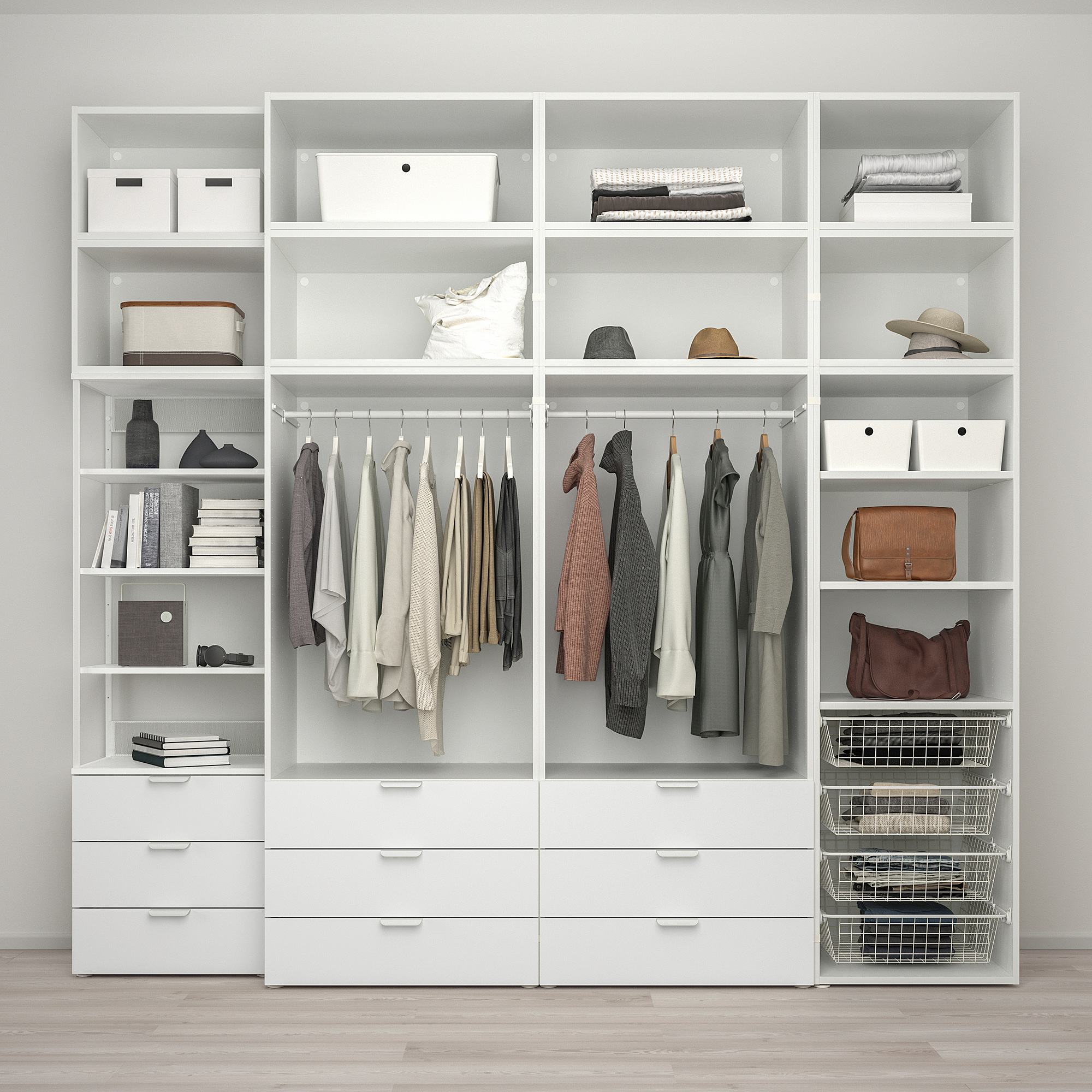 PLATSA wardrobe with 11 doors+9 drawers