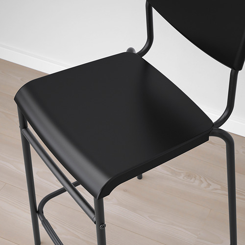 STIG - 吧台椅附靠背, 黑色/黑色 | IKEA 線上購物 - PE846778_S4