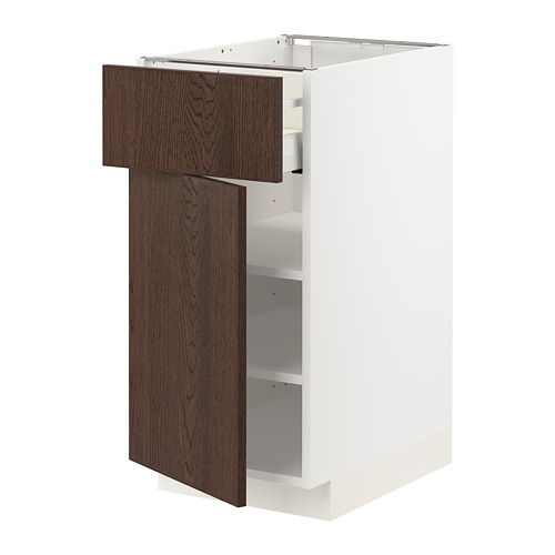 METOD/MAXIMERA - 底櫃附抽屜/門板, 白色/Sinarp 棕色 | IKEA 線上購物 - PE802302_S4