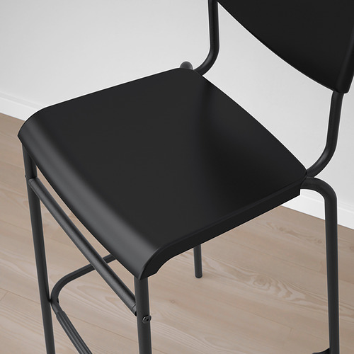 STIG - 吧台椅附靠背, 黑色/黑色 | IKEA 線上購物 - PE846818_S4