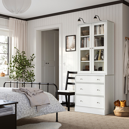 HAVSTA storage combination w glass-doors