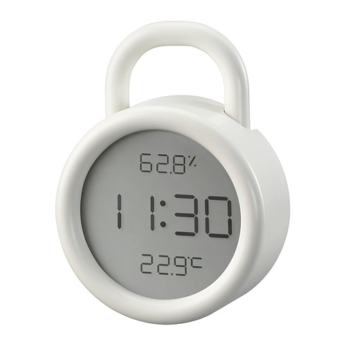 IKEA 置き時計 ÖRNVRÅK - clock with hygro-/thermometer, white, 8x3 cm | IKEA