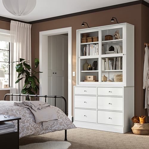 HAVSTA storage combination w glass-doors