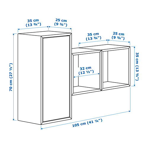 EKET - wall-mounted cabinet combination, white | IKEA Taiwan Online - PE659500_S4