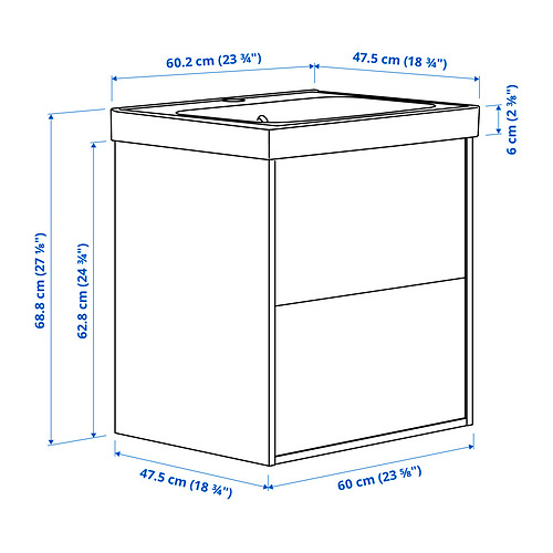 ÄNGSJÖN/BACKSJÖN wash-stnd w drawers/wash-basin