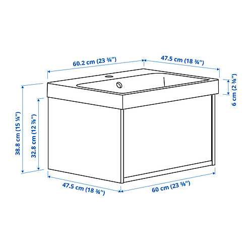 ÄNGSJÖN/BACKSJÖN wash-stnd w drawer/wash-basin