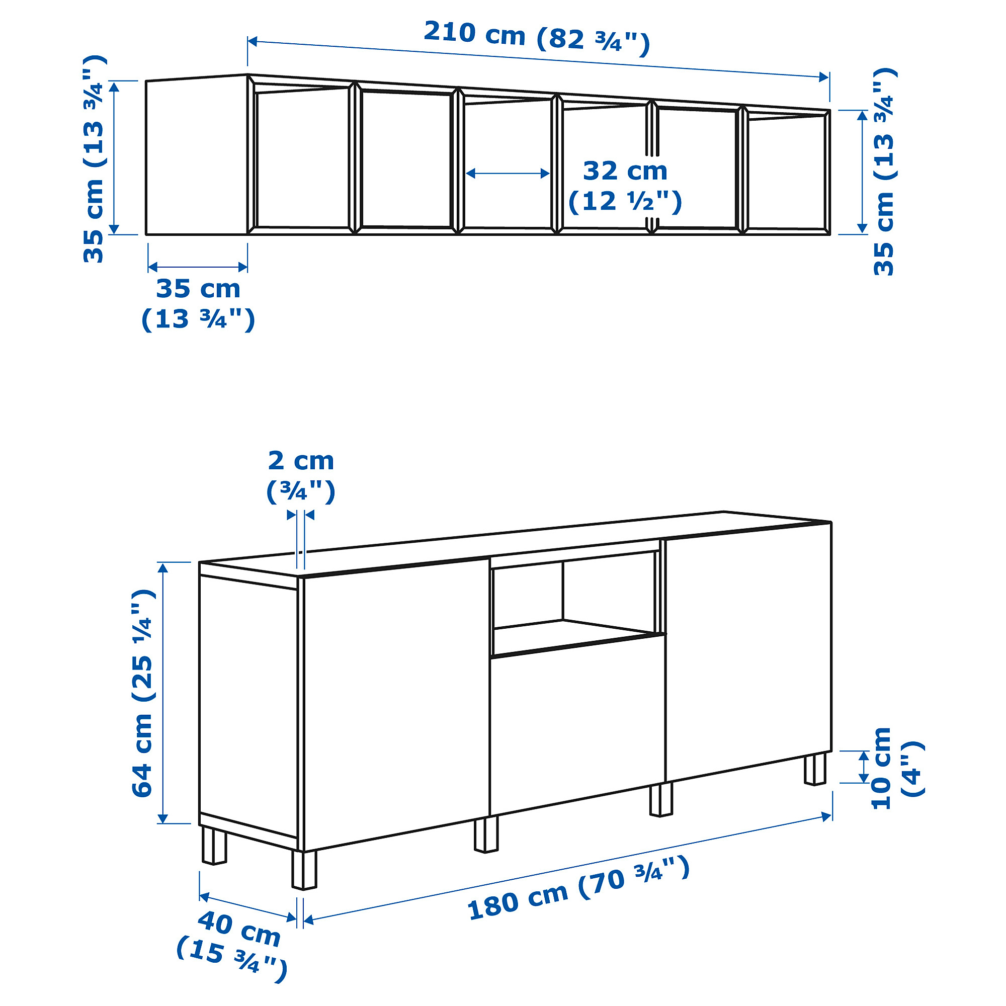 BESTÅ/EKET cabinet combination for TV