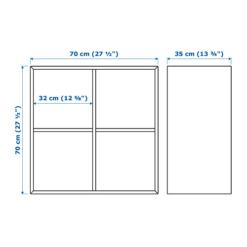 EKET wall-mounted shelving unit w 4 comp