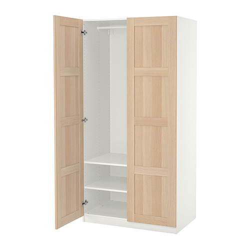 PAX/BERGSBO - 衣櫃/衣櫥, 白色/染白橡木紋, 100x60x201 公分 | IKEA 線上購物 - PE885816_S4