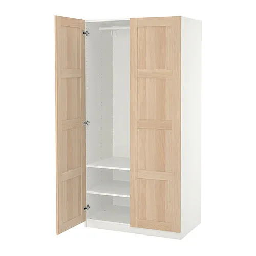 PAX/BERGSBO - 衣櫃/衣櫥, 白色/染白橡木紋, 100x60x201 公分 | IKEA 線上購物 - PE885816_S4