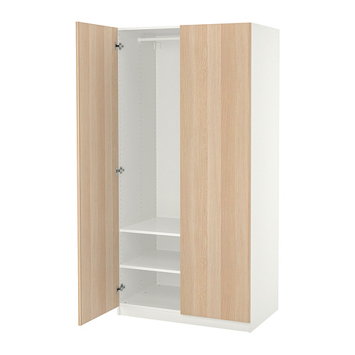 PAX/FORSAND - 衣櫃/衣櫥, 白色/染白橡木紋, 100x60x201 公分 | IKEA 線上購物 - PE885820_S4