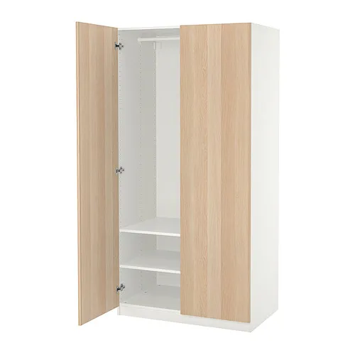 PAX/FORSAND - 衣櫃/衣櫥, 白色/染白橡木紋, 100x60x201 公分 | IKEA 線上購物 - PE885820_S4