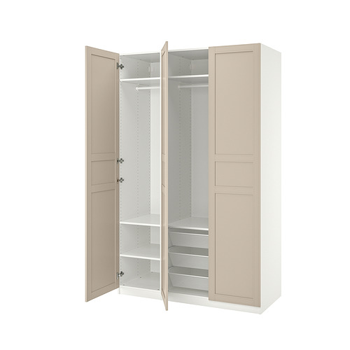 PAX/FLISBERGET - 衣櫃/衣櫥組合, 白色/淺米色, 150x60x236 公分 | IKEA 線上購物 - PE885827_S4