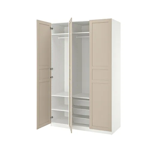 PAX/FLISBERGET - 衣櫃/衣櫥組合, 白色/淺米色, 150x60x236 公分 | IKEA 線上購物 - PE885827_S4