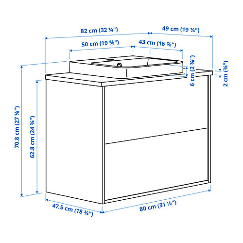 ÄNGSJÖN/BACKSJÖN wash-stnd w drawers/wash-basin