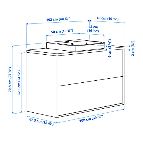 ÄNGSJÖN/BACKSJÖN wash-stnd w drawers/wash-basin