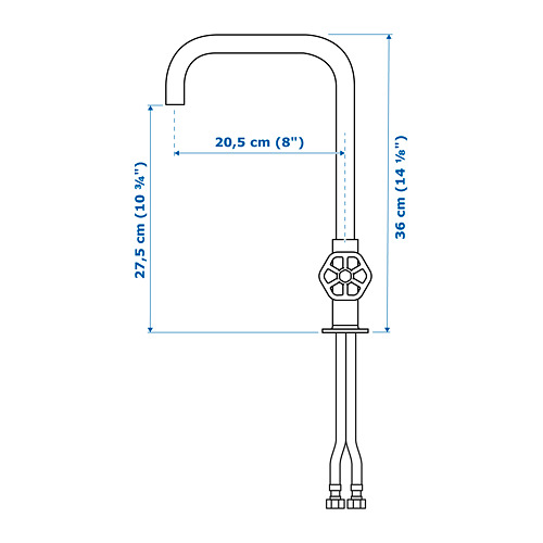 GAMLESJÖN dual-control kitchen mixer tap