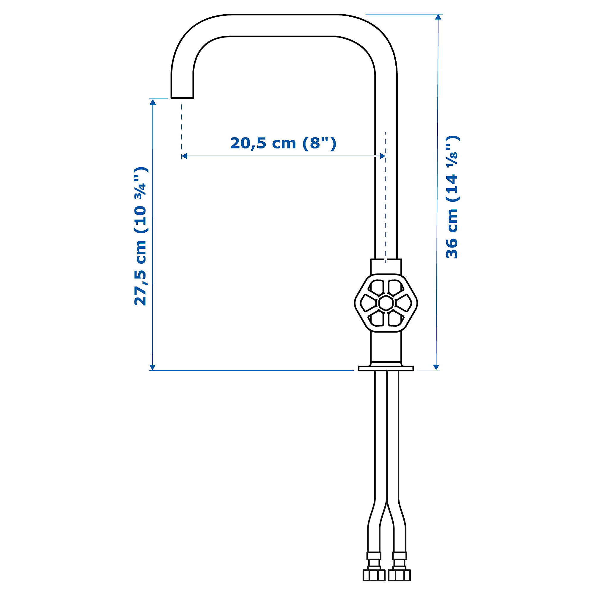 GAMLESJÖN dual-control kitchen mixer tap