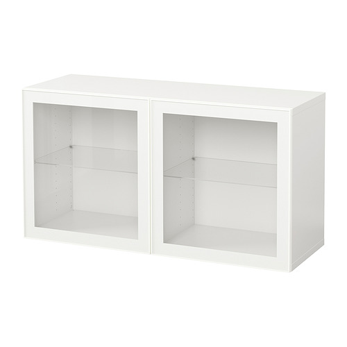 BESTÅ - wall-mounted cabinet combination, white/Glassvik clear glass | IKEA Taiwan Online - PE847262_S4