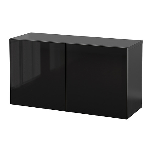 BESTÅ - wall-mounted cabinet combination, black-brown Glassvik/black smoked glass | IKEA Taiwan Online - PE847382_S4