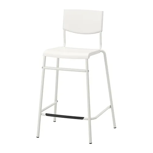 STIG - bar stool with backrest, counter height white/white, 63 cm | IKEA Taiwan Online - E1023760_S4