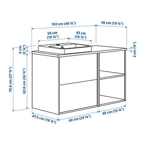 ÄNGSJÖN/BACKSJÖN wash-stand/wash-basin