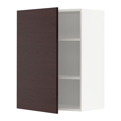 METOD - wall cabinet with shelves, white Askersund/dark brown ash effect | IKEA Taiwan Online - PE780478_S4