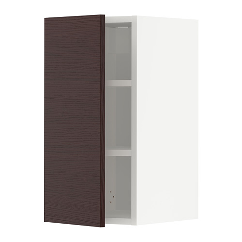 METOD - wall cabinet with shelves, white Askersund/dark brown ash effect | IKEA Taiwan Online - PE780482_S4