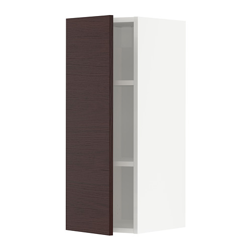 METOD - wall cabinet with shelves, white Askersund/dark brown ash effect | IKEA Taiwan Online - PE780501_S4