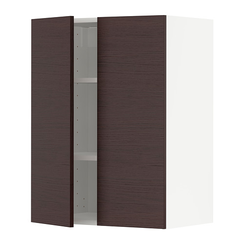 METOD - 壁櫃附層板/2門板, 白色 Askersund/深棕色 梣木紋 | IKEA 線上購物 - PE780483_S4