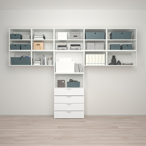 PLATSA wardrobe with 9 doors+4 drawers