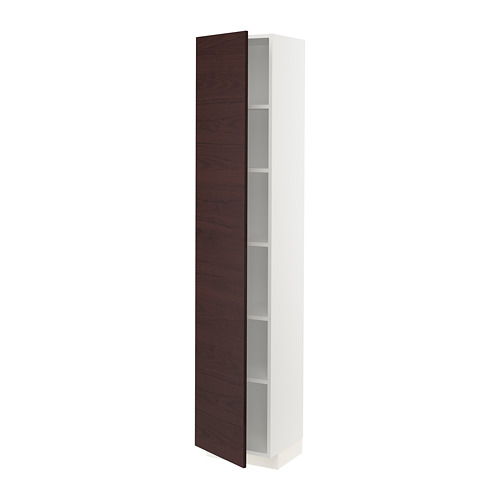 METOD - high cabinet with shelves, white Askersund/dark brown ash effect | IKEA Taiwan Online - PE780514_S4
