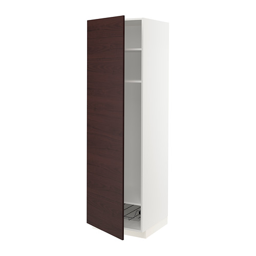 METOD - 高櫃附層板/網籃, 白色 Askersund/深棕色 梣木紋 | IKEA 線上購物 - PE780516_S4