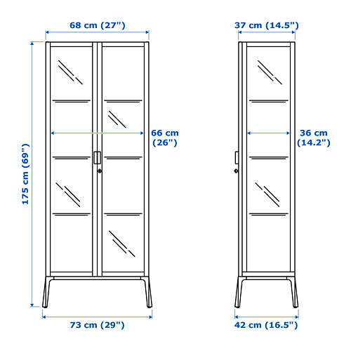 MILSBO glass-door cabinet