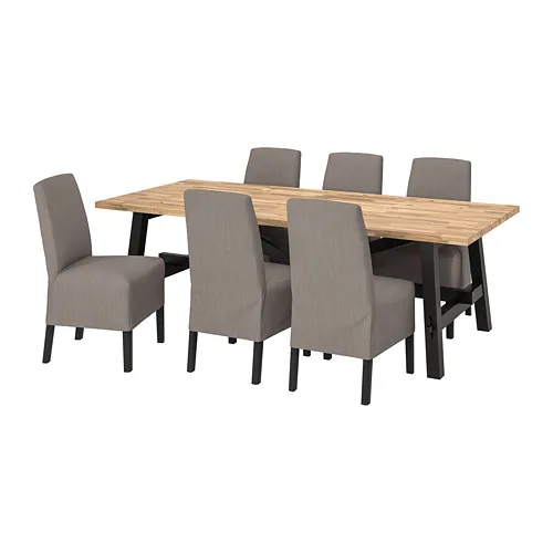 SKOGSTA/BERGMUND - 餐桌附6張餐椅, 相思木/Nolhaga 灰色/米色, 235x100 公分 | IKEA 線上購物 - PE803223_S4