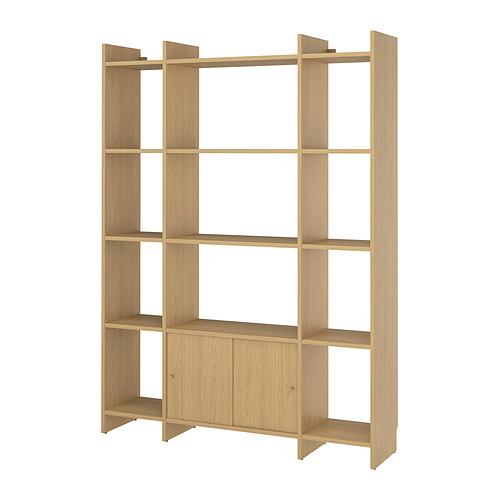 LÅDMAKARE - 滑門收納組合, 附層板/橡木紋, 158x35x212 公分 | IKEA 線上購物 - PE991623_S4