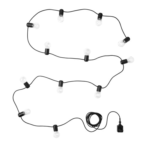 SVARTRÅ - LED裝飾燈串/12個燈泡, 黑色/戶外用 | IKEA 線上購物 - PE602747_S4