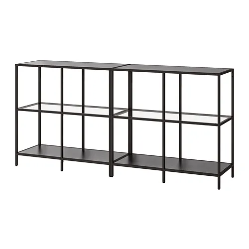 VITTSJÖ - storage combination, black-brown/glass, 200x36x93 cm | IKEA Taiwan Online - PE747922_S4