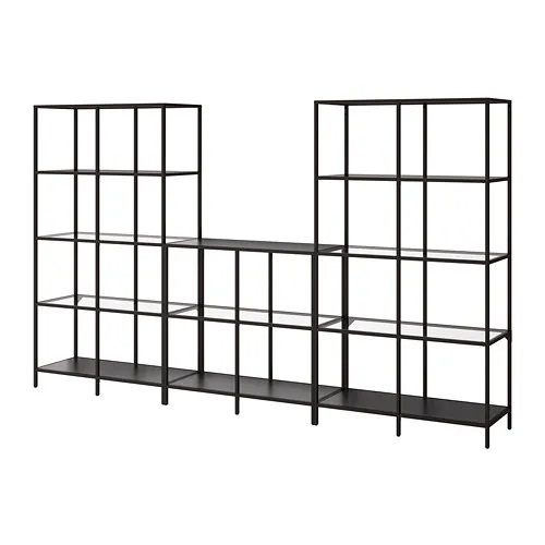 VITTSJÖ - storage combination, black-brown/glass, 300x36x175 cm | IKEA Taiwan Online - PE747944_S4