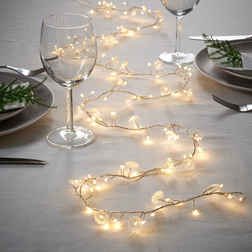 STRÅLA - LED lighting chain with 140 lights, battery-operated flower/clear | IKEA Taiwan Online - PE803339_S4