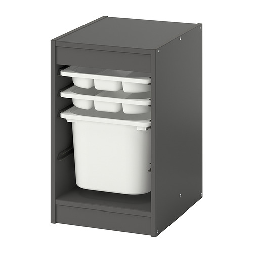 TROFAST storage combination with box/trays