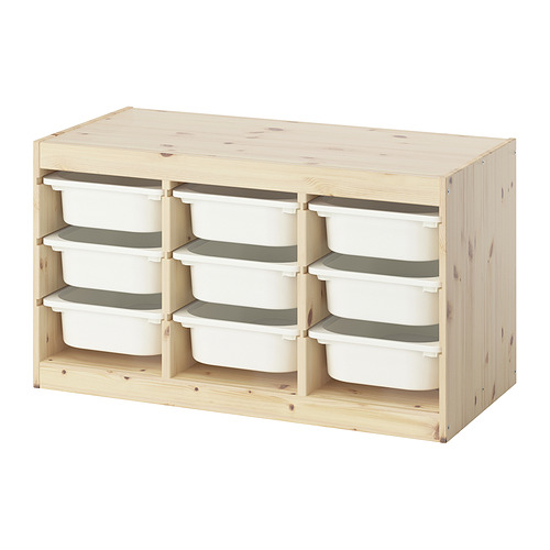 TROFAST - storage combination with boxes, light white stained pine/white, 93x44x53 cm | IKEA Taiwan Online - PE952747_S4
