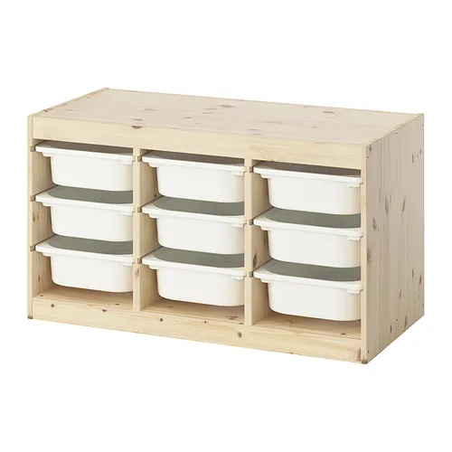 TROFAST - 收納組合附收納盒, 染白松木/白色, 93x44x53 公分 | IKEA 線上購物 - PE952747_S4