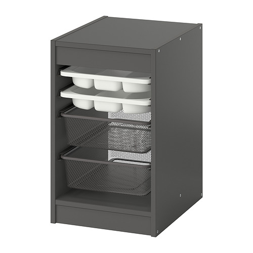 TROFAST storage combination w boxes/trays
